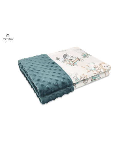 BN-6426972012935,MimiNu - Paturica pufoasa cu doua fete, Dimensiune 75x100 cm, Din tesatura Minky si bumbac, Materiale certifica