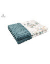 BN-6426972012935,MimiNu - Paturica pufoasa cu doua fete, Dimensiune 75x100 cm, Din tesatura Minky si bumbac, Materiale certifica