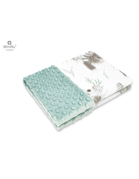 BN-6426972012942,MimiNu - Paturica pufoasa cu doua fete, Dimensiune 75x100 cm, Din tesatura minky si bumbac, Materiale certifica