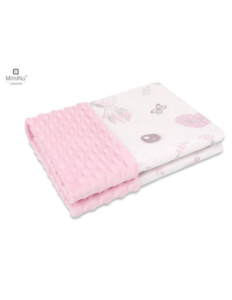 BN-6426972012959,MimiNu - Paturica pufoasa cu doua fete, Dimensiune 75x100 cm, Din tesatura minky si bumbac, Materiale certifica