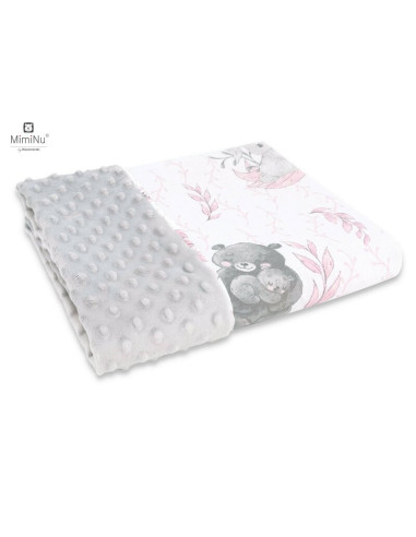 BN-6426972012997,MimiNu - Paturica pufoasa cu doua fete, Dimensiune 75x100 cm, Din tesatura Minky si bumbac, Materiale certifica