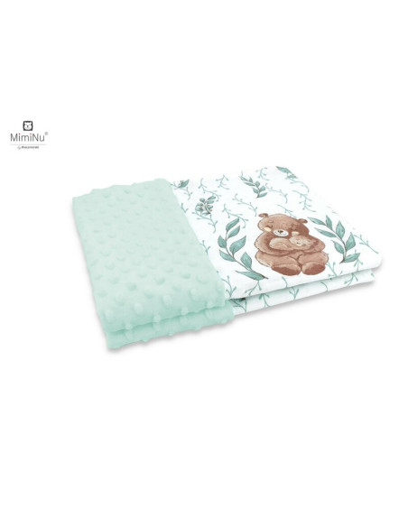 BN-6426972013000,MimiNu - Paturica pufoasa cu doua fete, Dimensiune 75x100 cm, Din tesatura Minky si bumbac, Materiale certifica