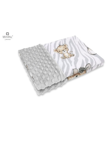 BN-6426972013017,MimiNu - Paturica pufoasa cu doua fete, Dimensiune 75x100 cm, Din tesatura Minky si bumbac, Materiale certifica