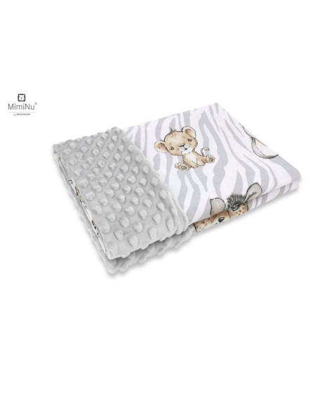 BN-6426972013017,MimiNu - Paturica pufoasa cu doua fete, Dimensiune 75x100 cm, Din tesatura Minky si bumbac, Materiale certifica