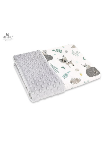 BN-6426972013024,MimiNu - Paturica pufoasa cu doua fete, Dimensiune 75x100 cm, Din tesatura minky si bumbac, Materiale certifica
