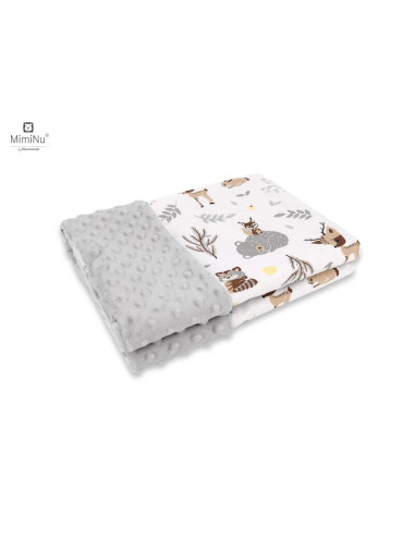 BN-6426972013031,MimiNu - Paturica pufoasa cu doua fete, Dimensiune 75x100 cm, Din tesatura minky si bumbac, Materiale certifica