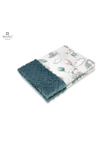BN-6426972013048,MimiNu - Paturica pufoasa cu doua fete, Dimensiune 75x100 cm, Din tesatura minky si bumbac, Materiale certifica