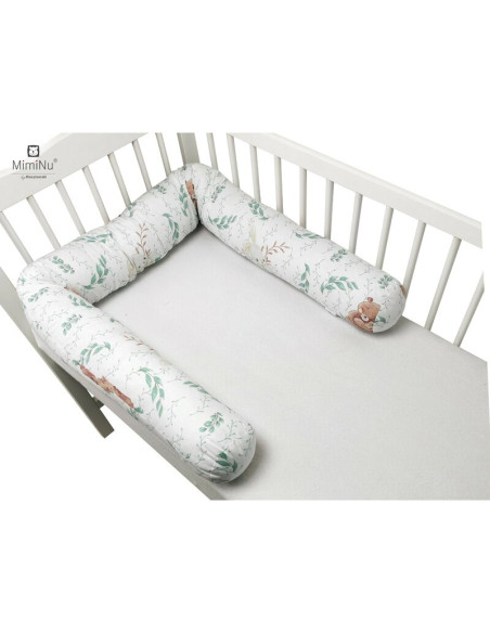 BN-6426972013277,MimiNu - Aparatoare tip rulou pentru patut, Lungime 180 cm, Din bumbac certificat Oeko Tex Standard 100, Cu dia BN-6426972013277,MimiNu - Aparatoare tip rulou pentru patut, Lungime 180 cm, Din bumbac certificat Oeko Tex Standard 100, Cu dia