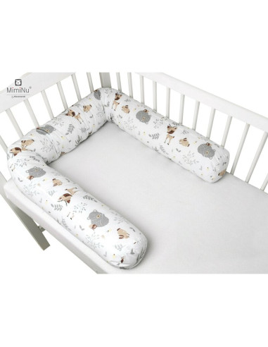 BN-6426972013291,MimiNu - Aparatoare tip rulou pentru patut, Lungime 180 cm, Din bumbac certificat Oeko Tex Standard 100, Cu dia