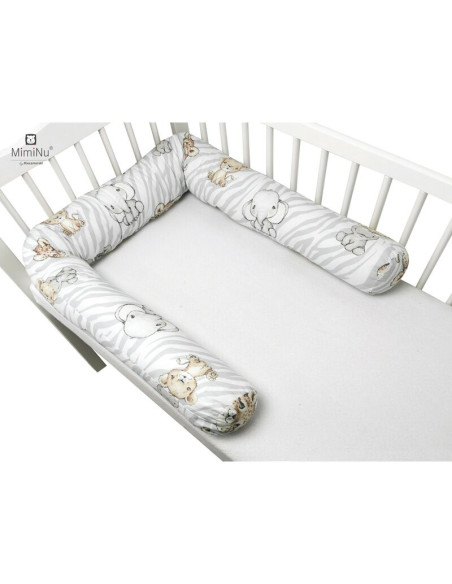 BN-6426972013307,MimiNu - Aparatoare tip rulou pentru patut, Lungime 180 cm, Din bumbac certificat Oeko Tex Standard 100, Cu dia