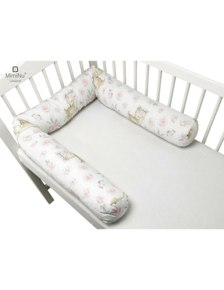 BN-6426972013321,MimiNu - Aparatoare tip rulou pentru patut, Lungime 180 cm, Din bumbac certificat Oeko Tex Standard 100, Cu dia BN-6426972013321,MimiNu - Aparatoare tip rulou pentru patut, Lungime 180 cm, Din bumbac certificat Oeko Tex Standard 100, Cu dia