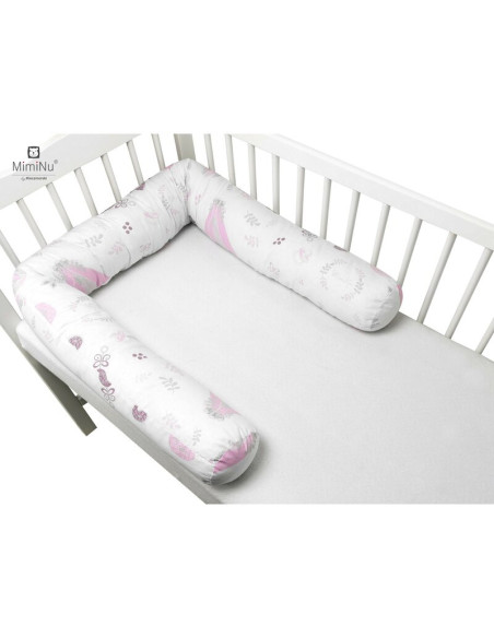 BN-6426972013345,MimiNu - Aparatoare tip rulou pentru patut, Lungime 180 cm, Din bumbac certificat Oeko Tex Standard 100, Cu dia