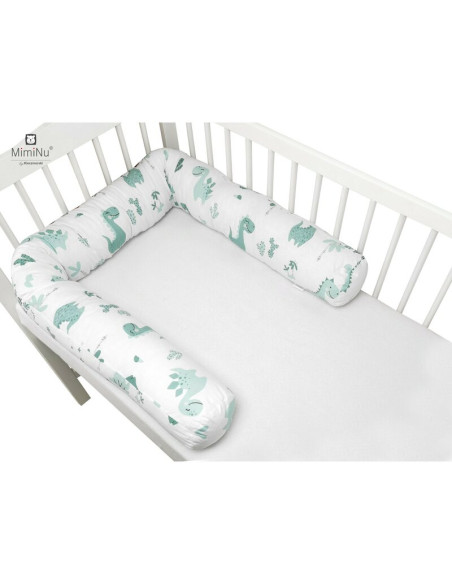 BN-6426972013352,MimiNu - Aparatoare tip rulou pentru patut, Lungime 180 cm, Din bumbac certificat Oeko Tex Standard 100, Cu dia