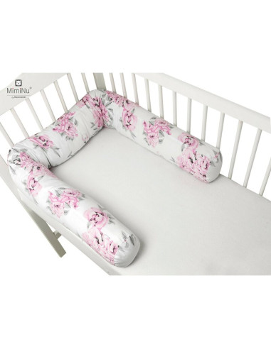 BN-6426972013369,MimiNu - Aparatoare tip rulou pentru patut, Lungime 180 cm, Din bumbac certificat Oeko Tex Standard 100, Cu dia