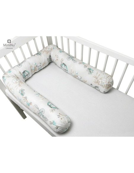 BN-6426972013376,MimiNu - Aparatoare tip rulou pentru patut, Lungime 180 cm, Din bumbac certificat Oeko Tex Standard 100, Cu dia