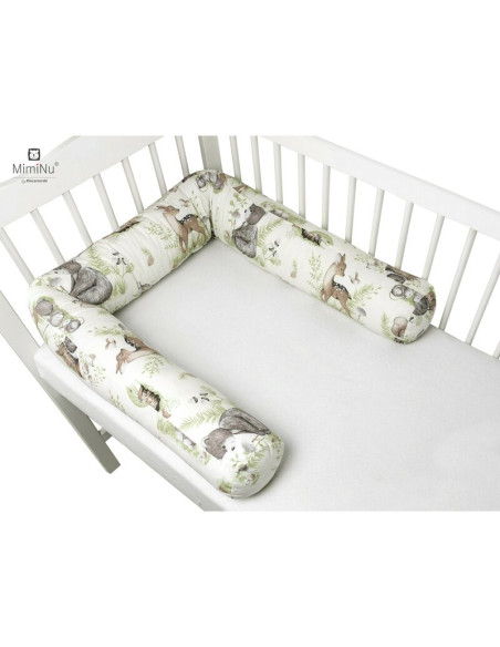 BN-6426972013383,MimiNu - Aparatoare tip rulou pentru patut, Lungime 180 cm, Din bumbac certificat Oeko Tex Standard 100, Cu dia