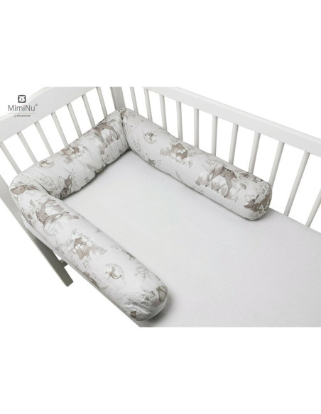 BN-6426972013390,MimiNu - Aparatoare tip rulou pentru patut, Lungime 180 cm, Din bumbac certificat Oeko Tex Standard 100, Cu dia