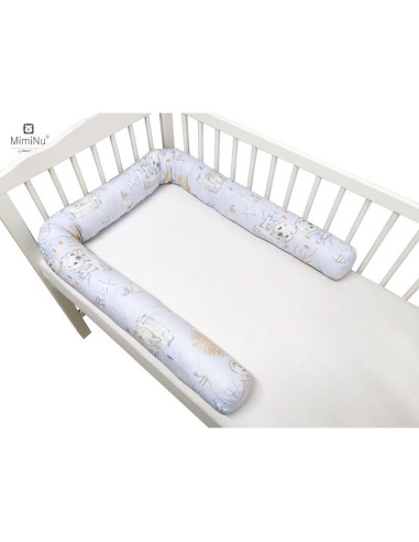 BN-6426972013406,MimiNu - Aparatoare tip rulou pentru patut, Lungime 180 cm, Din bumbac certificat Oeko Tex Standard 100, Cu dia