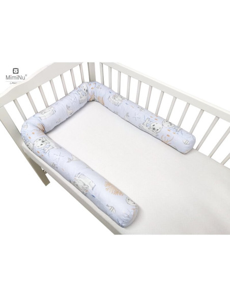 BN-6426972013406,MimiNu - Aparatoare tip rulou pentru patut, Lungime 180 cm, Din bumbac certificat Oeko Tex Standard 100, Cu dia