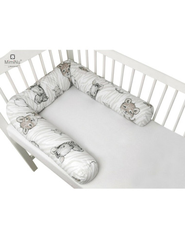 BN-6426972013451,MimiNu - Aparatoare tip rulou pentru patut, Lungime 180 cm, Din bumbac certificat Oeko Tex Standard 100, Cu dia