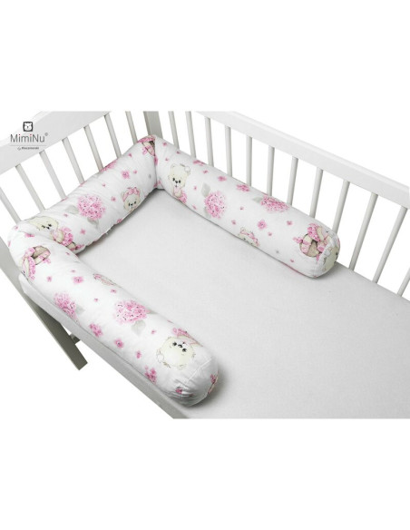 BN-6426972013475,MimiNu - Aparatoare tip rulou pentru patut, Lungime 180 cm, Din bumbac certificat Oeko Tex Standard 100, Cu dia BN-6426972013475,MimiNu - Aparatoare tip rulou pentru patut, Lungime 180 cm, Din bumbac certificat Oeko Tex Standard 100, Cu dia