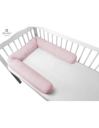 BN-6426972013499,MimiNu - Aparatoare tip rulou pentru patut, Lungime 180 cm, Din bumbac certificat Oeko Tex Standard 100, Cu dia BN-6426972013499,MimiNu - Aparatoare tip rulou pentru patut, Lungime 180 cm, Din bumbac certificat Oeko Tex Standard 100, Cu dia