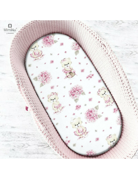 BN-6426972013529,MimiNu - Cearceaf cu elastic pentru landou, carucior si cosulet, Dimensiune 80x35 cm, Din bumbac certificat Oek