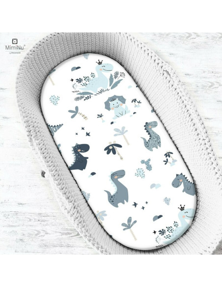 BN-6426972013604,MimiNu - Cearceaf cu elastic pentru landou, carucior si cosulet, Dimensiune 80x35 cm, Din bumbac certificat Oek