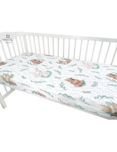 BN-6426972013758,Miminu - Cearceaf cu elastic pentru patut leagan sau patut co-sleeper, Dimensiune 90x40 cm, Din bumbac certific 2