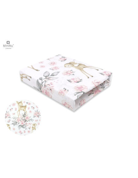 BN-6426972013789,Miminu - Cearceaf cu elastic pentru patut leagan sau patut co-sleeper, Dimensiune 90x40 cm, Din bumbac certific
