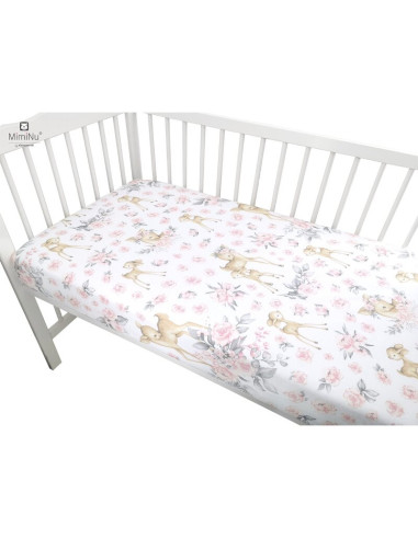 BN-6426972013789,Miminu - Cearceaf cu elastic pentru patut leagan sau patut co-sleeper, Dimensiune 90x40 cm, Din bumbac certific