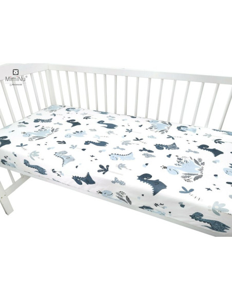 BN-6426972013796,Miminu - Cearceaf cu elastic pentru patut leagan sau patut co-sleeper, Dimensiune 90x40 cm, Din bumbac certific
