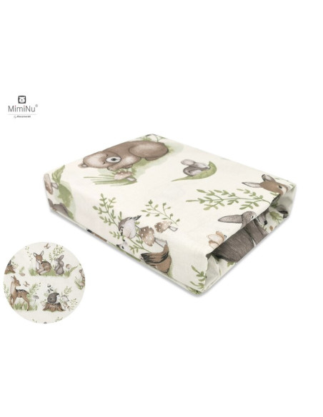 BN-6426972013840,MimiNu - Cearceaf cu elastic pentru patut leagan sau patut co-sleeper, Dimensiune 90x40 cm, Din bumbac certific