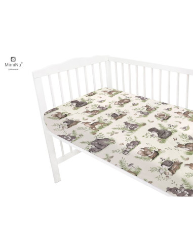 BN-6426972013840,MimiNu - Cearceaf cu elastic pentru patut leagan sau patut co-sleeper, Dimensiune 90x40 cm, Din bumbac certific