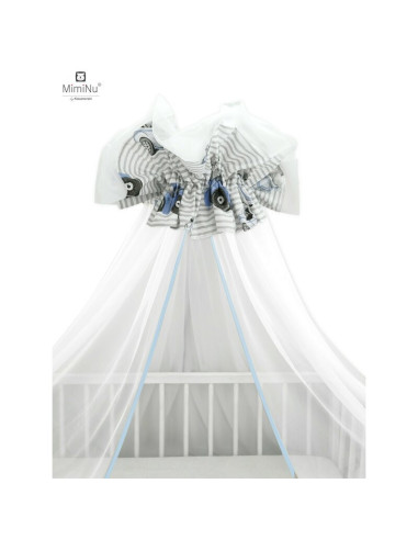 BN-6426972013130,MimiNu - Baldachin mare din tull, Cu funda din bumbac, Dimensiune 400x170 cm, Materiale certificate Oeko Tex St
