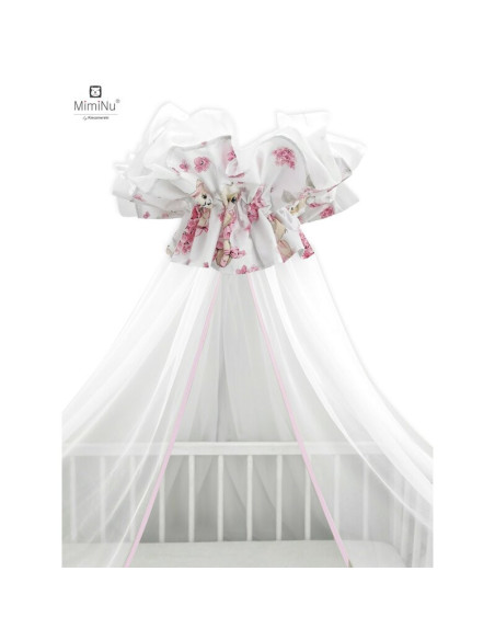 BN-6426972013239,MimiNu - Baldachin mare din tull, Cu funda din bumbac, Dimensiune 400x170 cm, Materiale certificate Oeko Tex St