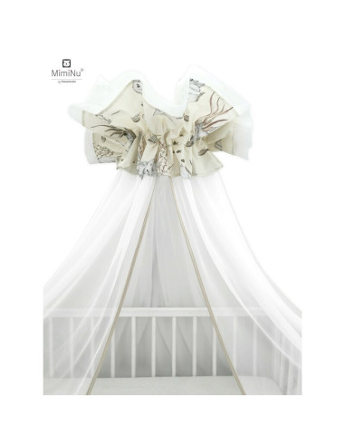BN-6426972013253,MimiNu - Baldachin mare din tull, Cu funda din bumbac, Dimensiune 400x170 cm, Materiale certificate Oeko Tex St