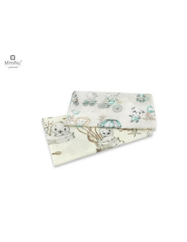 BN-6426972014502,MimiNu - Set 2 bucati scutece tetra din bumbac, Refolosibile, Cu multiple intrebuintari, Dimensiune 70x80 cm, D