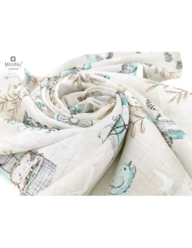 BN-6426972014502,MimiNu - Set 2 bucati scutece tetra din bumbac, Refolosibile, Cu multiple intrebuintari, Dimensiune 70x80 cm, D