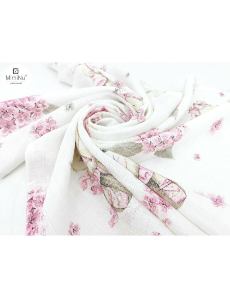 BN-6426972014519,MimiNu - Set 2 bucati scutece tetra din bumbac, Refolosibile, Cu multiple intrebuintari, Dimensiune 70x80 cm, D