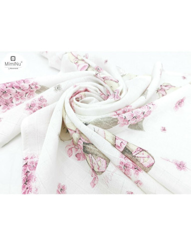 BN-6426972014526,MimiNu - Set 2 bucati scutece tetra din bumbac, Refolosibile, Cu multiple intrebuintari, Dimensiune 70x80 cm, D