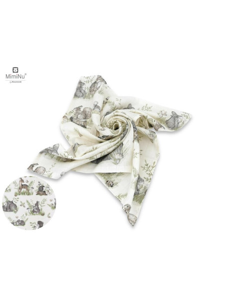 BN-6426972014526,MimiNu - Set 2 bucati scutece tetra din bumbac, Refolosibile, Cu multiple intrebuintari, Dimensiune 70x80 cm, D