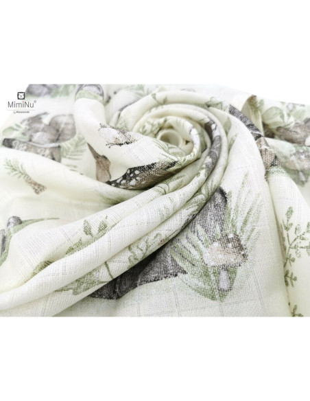 BN-6426972014526,MimiNu - Set 2 bucati scutece tetra din bumbac, Refolosibile, Cu multiple intrebuintari, Dimensiune 70x80 cm, D