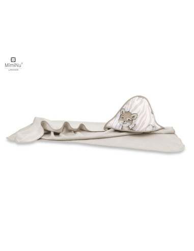 BN-6426972014267,MimiNu - Prosop mare cu gluga, Dimensiune 100x100 cm, Din bumbac si thermo fleece, Materiale certificate Oeko T
