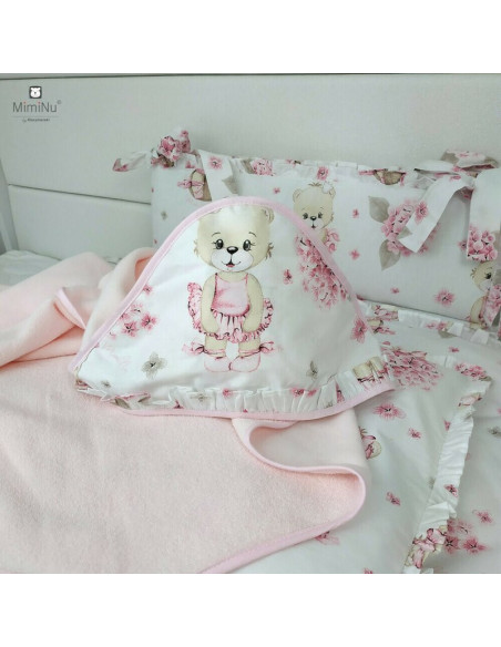 BN-6426972014274,MimiNu - Prosop mare cu gluga si volanas, Dimensiune 100x100 cm, Din bumbac si thermo fleece, Materiale certifi