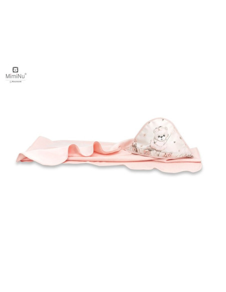 BN-6426972014281,MimiNu - Prosop mare cu gluga si volanas, Dimensiune 100x100 cm, Din bumbac si thermo fleece, Materiale certifi