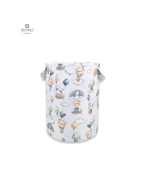 BN-6426972014359,MimiNu - Cos rotund pentru depozitare jucarii, Din bumbac certificat Oeko Tex Standard 100, Cu manere, 50x35 cm