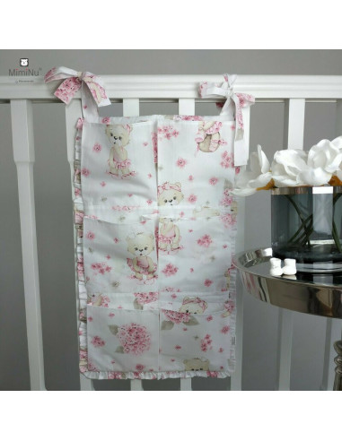 BN-6426972014427,MimiNu - Organizator pentru patut, Din bumbac certificat Oeko Tex Standard 100, Cu 6 compartimente, Cu doua pan