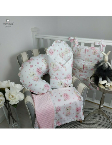 BN-6426972014427,MimiNu - Organizator pentru patut, Din bumbac certificat Oeko Tex Standard 100, Cu 6 compartimente, Cu doua pan