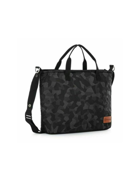 BN-505351,Petite&Mars - Geanta pentru mamici, Impermeabila, Cu 4 compartimente, 45 x 30 x 12 cm, Negru/Gri